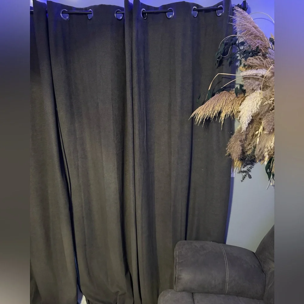 Ugg curtains. Blackout. Darcy. Weather proof.  Dark Grey curtains. 42” x…